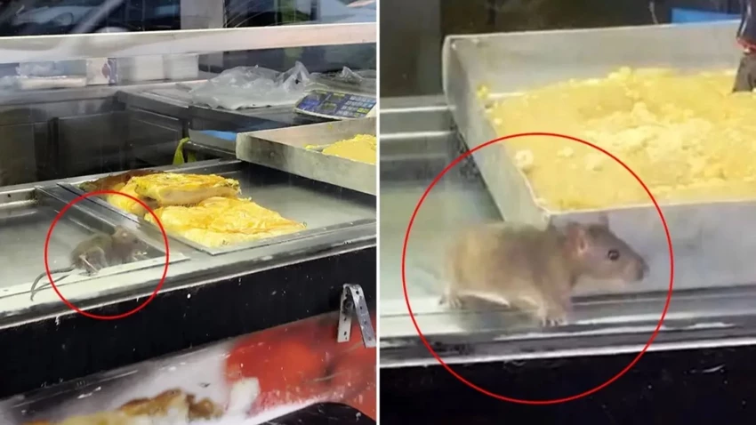 İzmir’den iğrenç görüntü: Börek tezgahlarında fare cirit attı