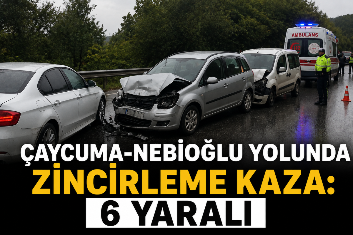 ÇAYCUMA-NEBİOĞLU YOLUNDA ZİNCİRLEME KAZA: 6 YARALI