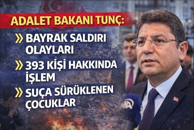 Bakan Tunç: Bayrak Saldırısı Olaylarında 393 Kişi Hakkında İşlem Yapıldı
